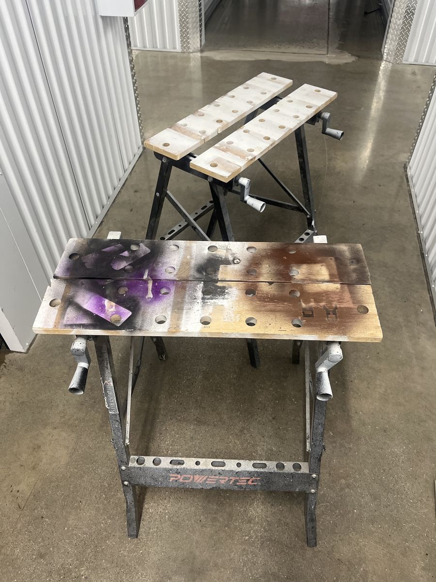 Bamboo foldable sawhorses x 2