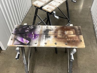 Bamboo foldable sawhorses x 2