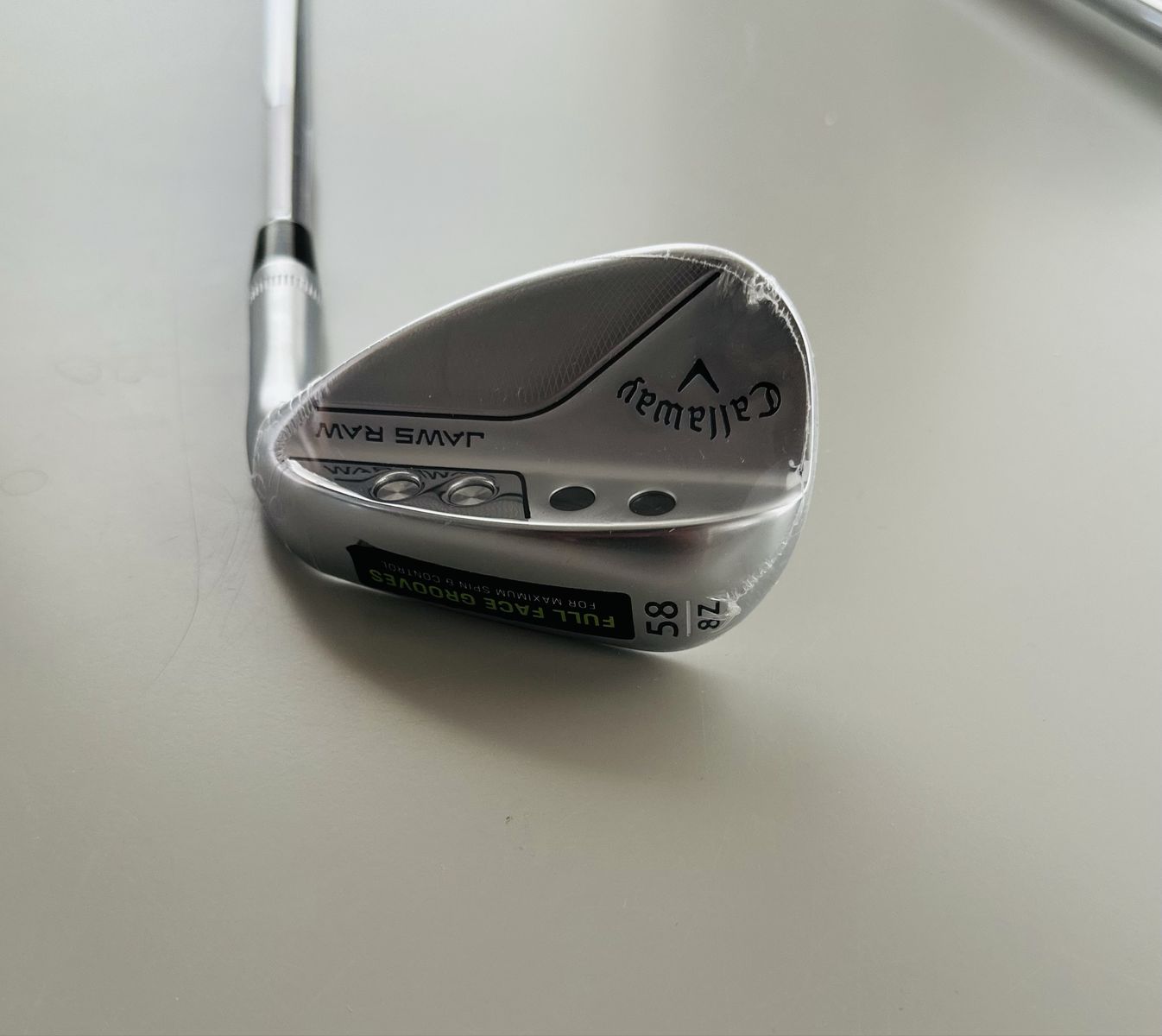 Callaway Jaws Raw 58* Wedge - New, Full Face Grooves, Dynamic Gold Steel Shaft