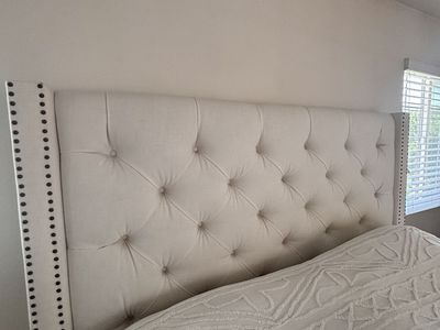 Cream colored Pottery Barn King size Headboard