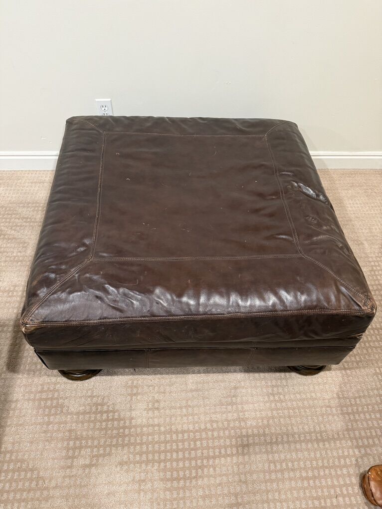 Leather Ottoman