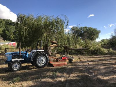 Tractor Mowing and Tilling