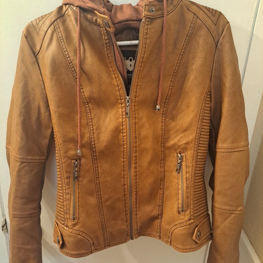 Womens Lock and Love leather looking jacket