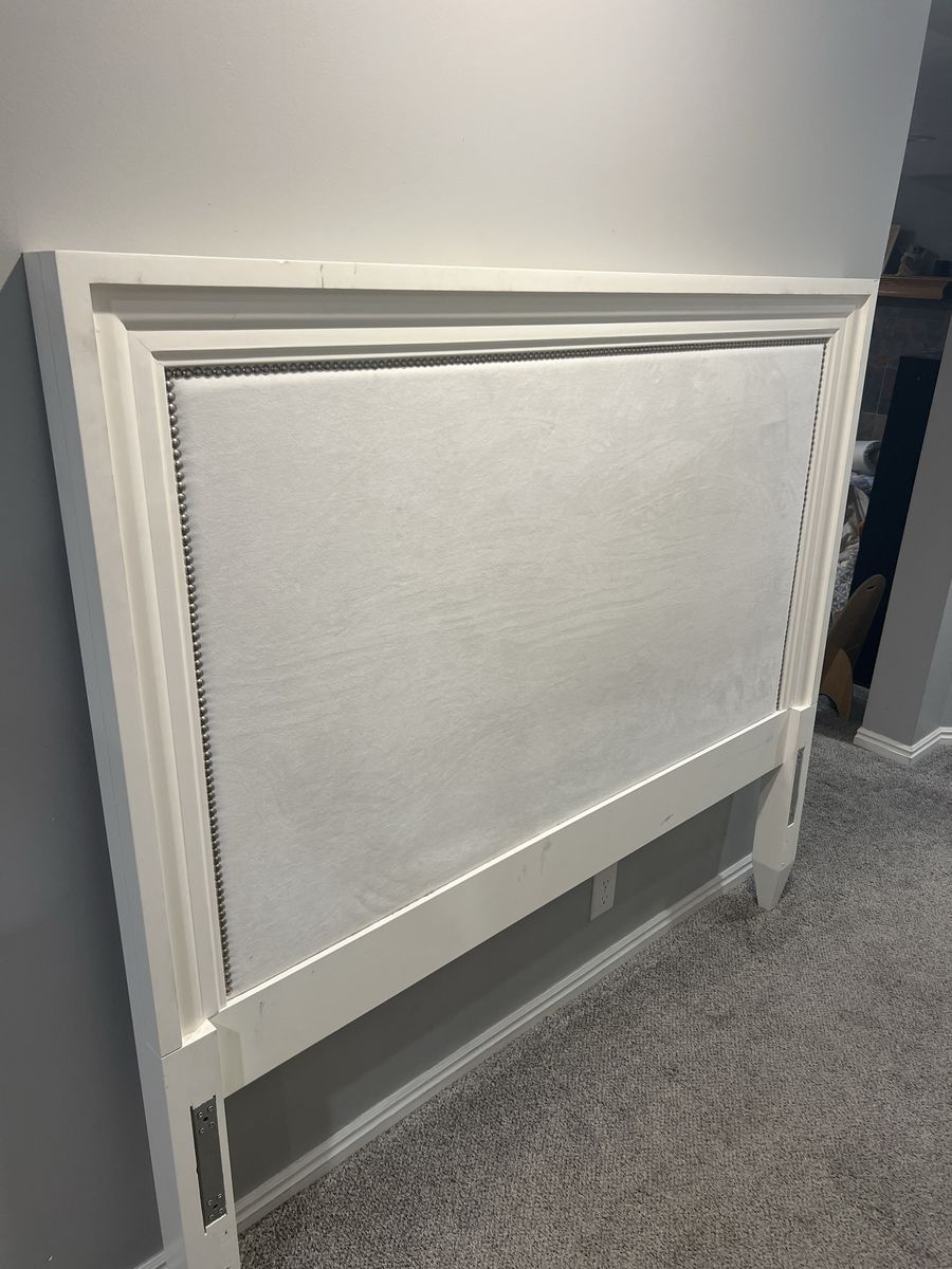 Queen size mattress, box spring, stand and headboard