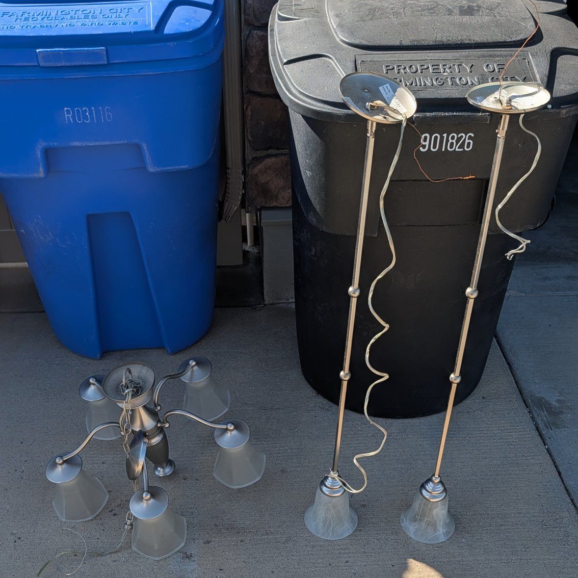 chandelier and pendant lights.