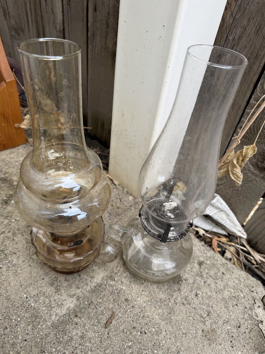 Vintage Glass Oil Lanterns - Lot of 2