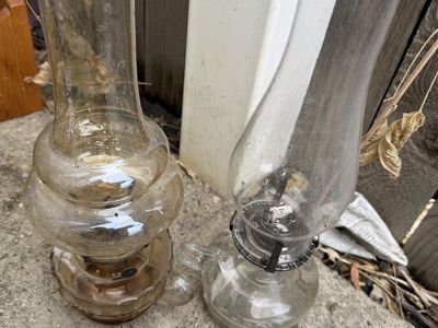 Vintage Glass Oil Lanterns - Lot of 2