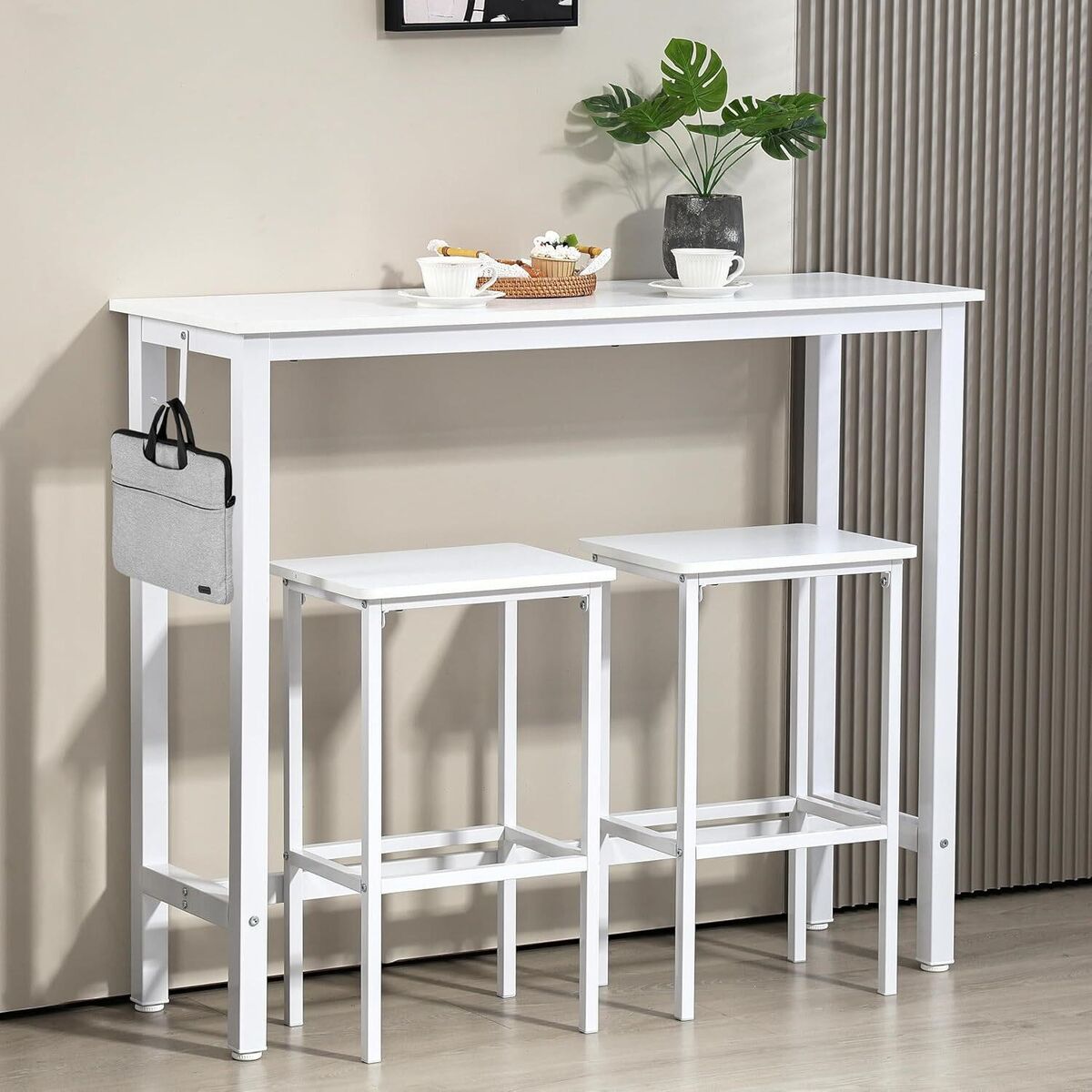 Industrial Bar Table Set with 2 Stools