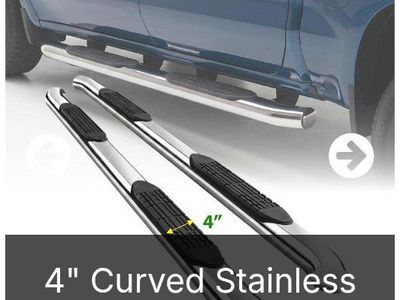 4 Inch Curved Stainless Steel Running Boards Side Steps for Silverado 19-25 (NEW)