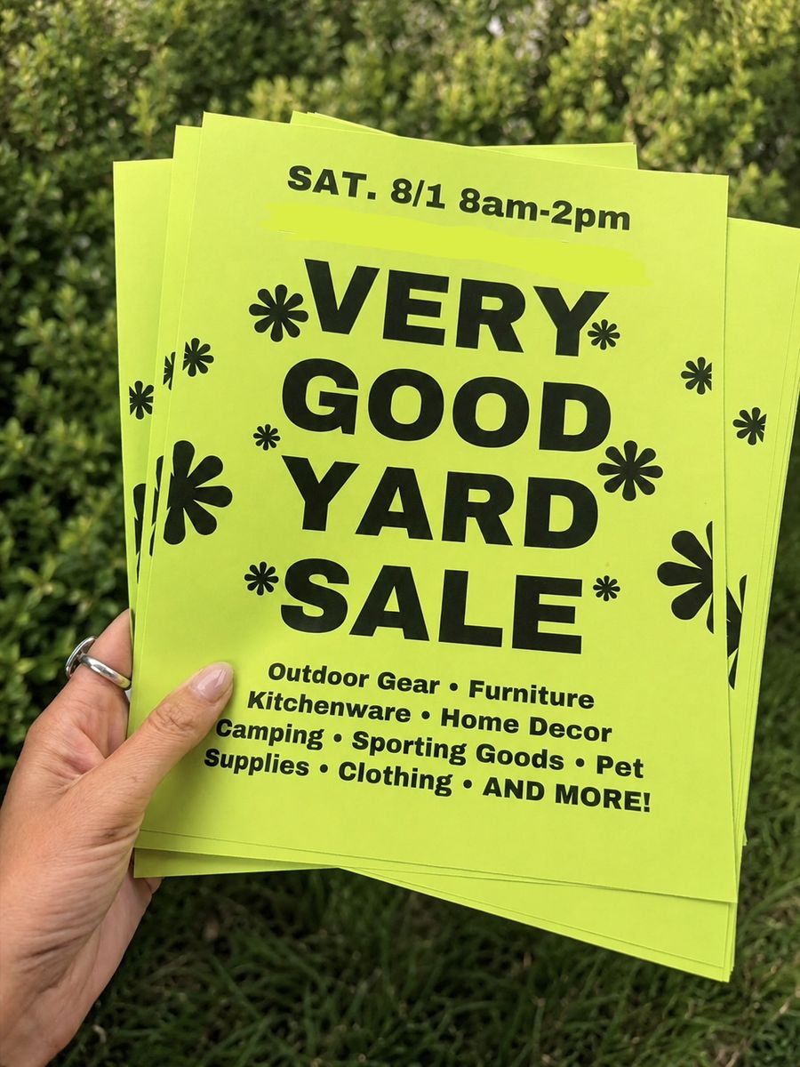 Yard Sale 8/1: Outdoor Gear, Furniture, Home & More