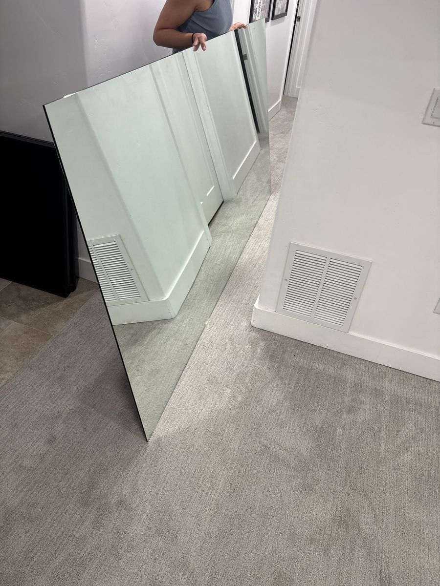 Large Frameless Wall Mirror