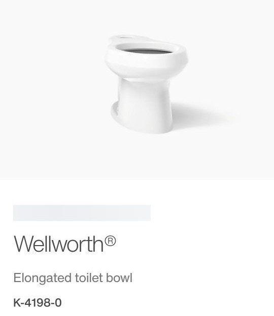 Kohler Wellworth Elongated Toilet Bowl K-4198-0