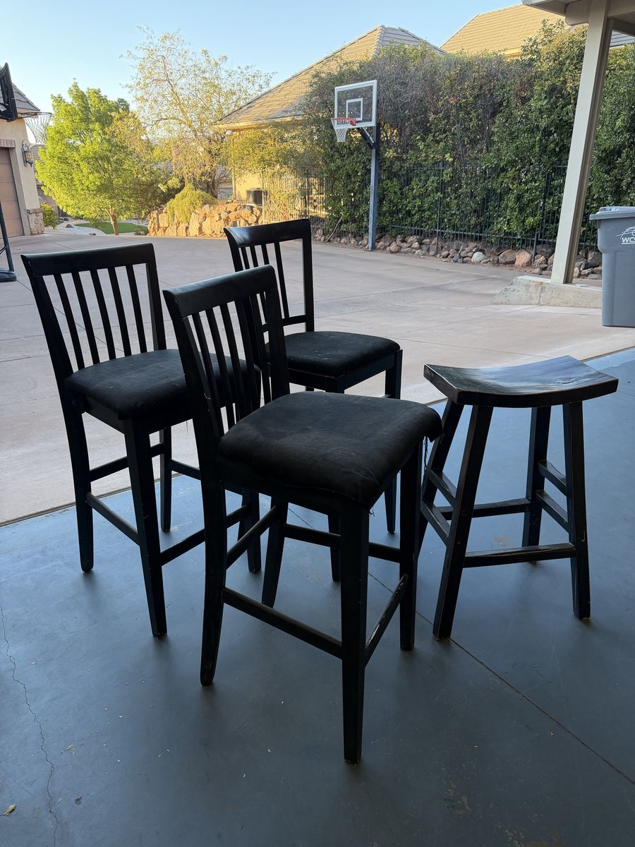 4 Black Bar Stools/Counter Chairs – $60 OBO