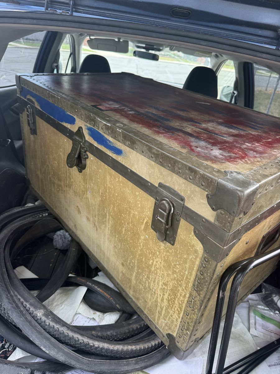 Vintage Steamer Trunk - Antique Storage Chest with Original Hardware & Unique Patina