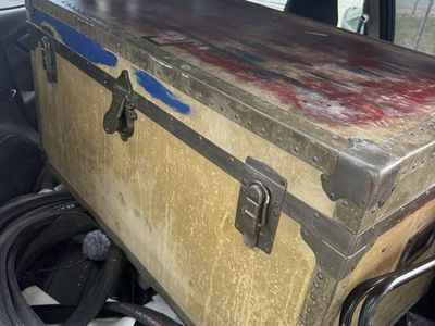 Vintage Steamer Trunk - Antique Storage Chest with Original Hardware & Unique Patina