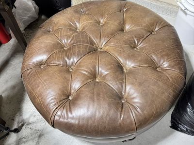 Beautiful custom-made leather ottoman