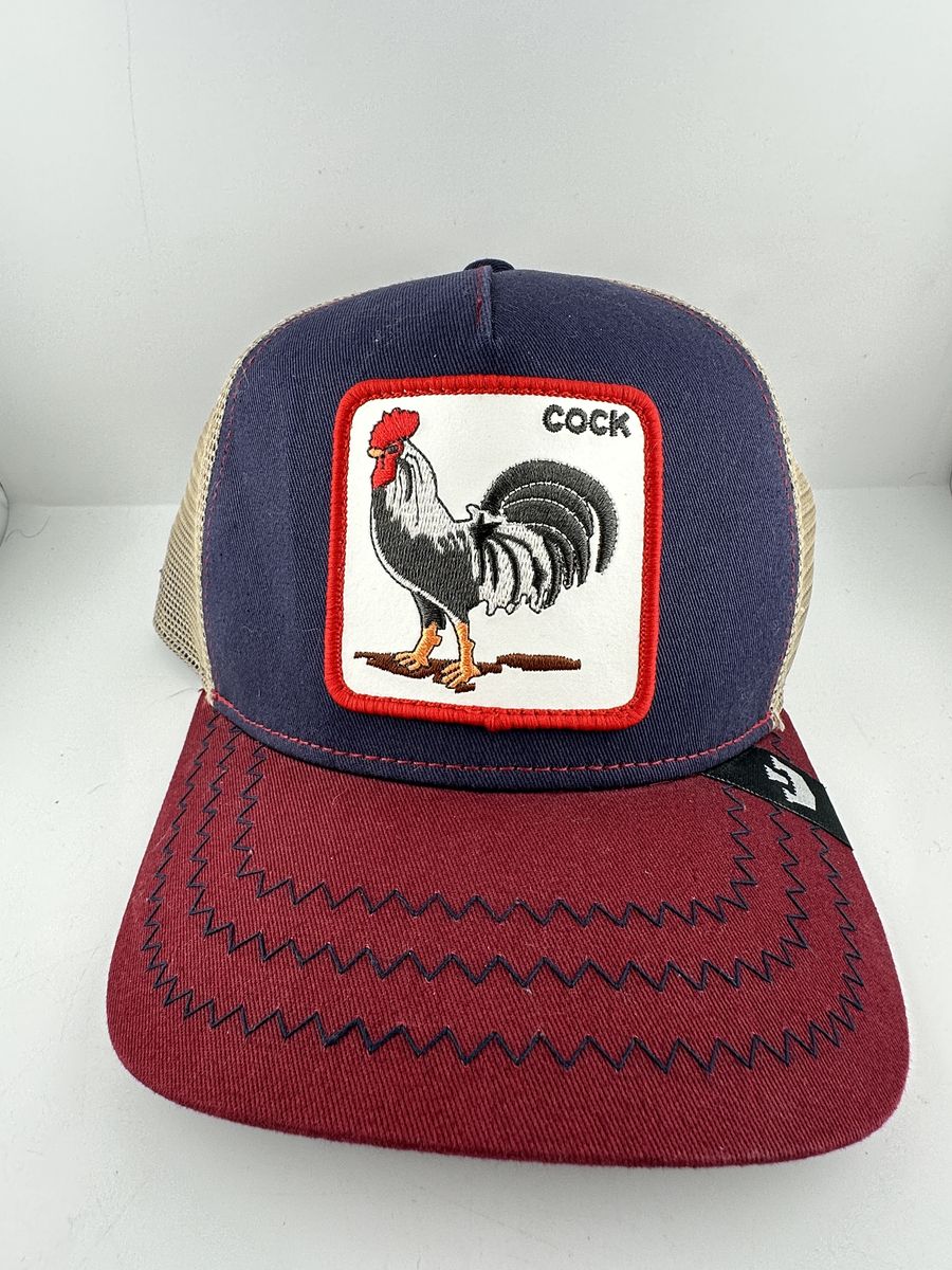 Goorin Bros The Cock Rooster Trucker Hat Navy Red Mesh Snapback The Farm