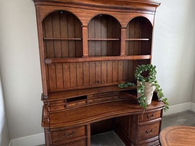Executive desk and wall desk with hutch