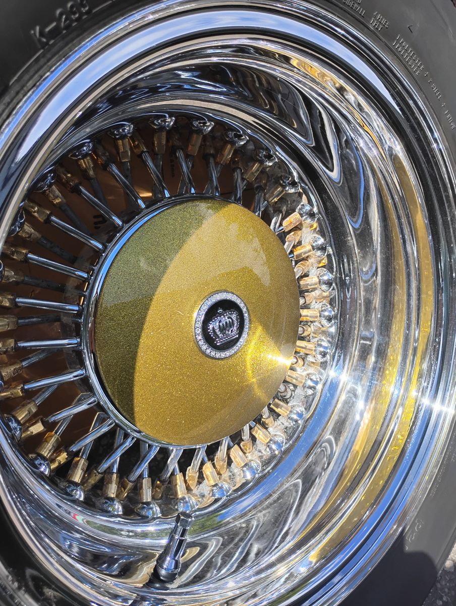 13x7 McLean wire wheels 4 lug universal lowrider wheels