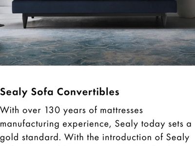Sealy Sofa Convertibles Futon - Blue Convertible Sofa Bed with Tufted Design