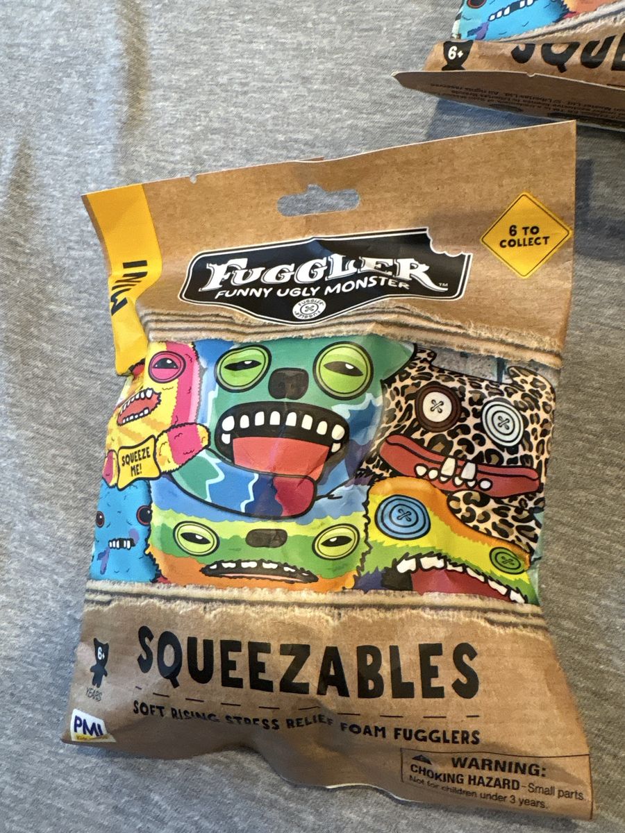 Fuggler Funny Ugly Monster Mini Squeezables Foam Toys - Pack of 2 Sealed Bags