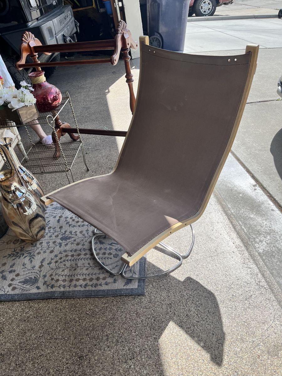 Vintage mid-century, modern canvas chair