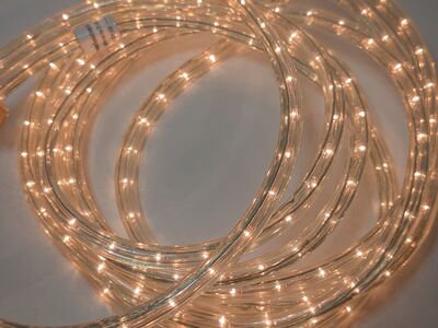 Vintage Christmas Lights Rope Style, White Light, 6 Strands, Tested and Working
