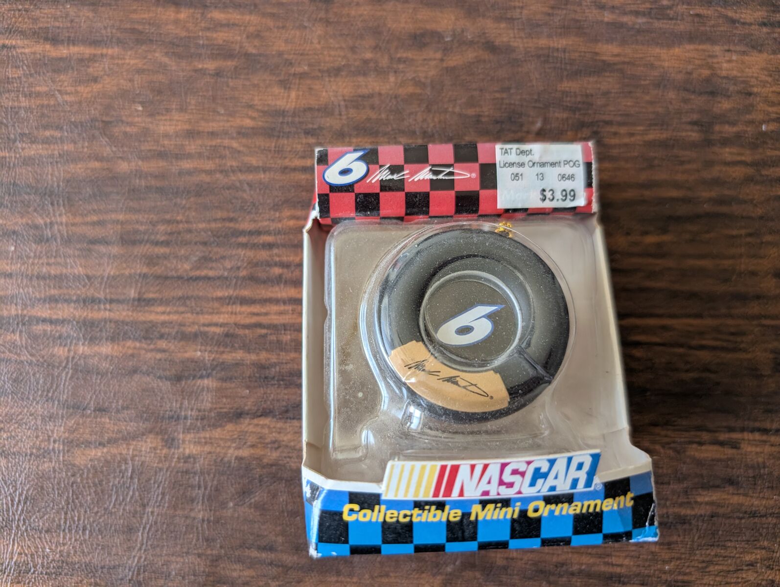 NASCAR Mark Martin Christmas ornament Tire
