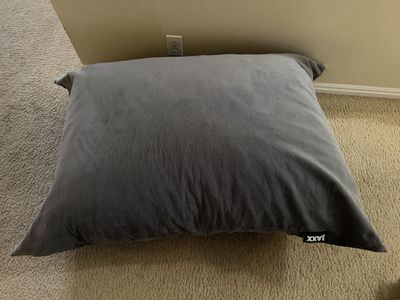 Jaxx Pillow Saxx 4 ft. Bean Bag Pillow - Gray Memory Foam Lounge Pillow