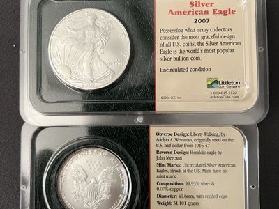 2007 Silver American Eagle 1oz .999 Fine Silver Coin - Uncirculated Littleton Coin Company