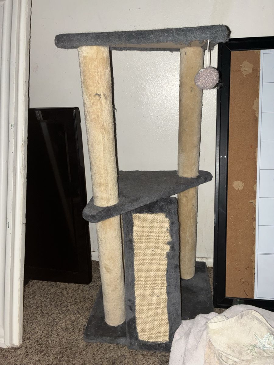 Multi-Tier Cat Tree with Scratching Posts and Toy