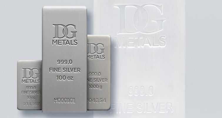 DG Metals 100 Ounce Silver Bar