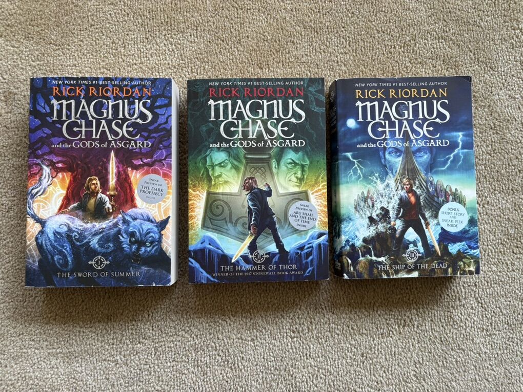 Magnus Chase Series 1-3, by Rick Riordan (paperbacks)