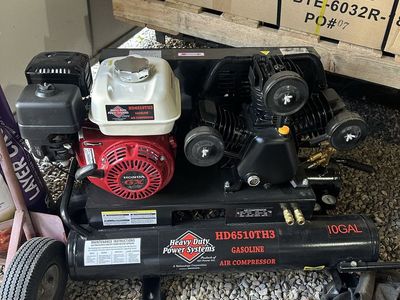 Heavy Duty Power Systems HD6510TH3 10-Gallon Gasoline Air Compressor, Honda GX200 Engine