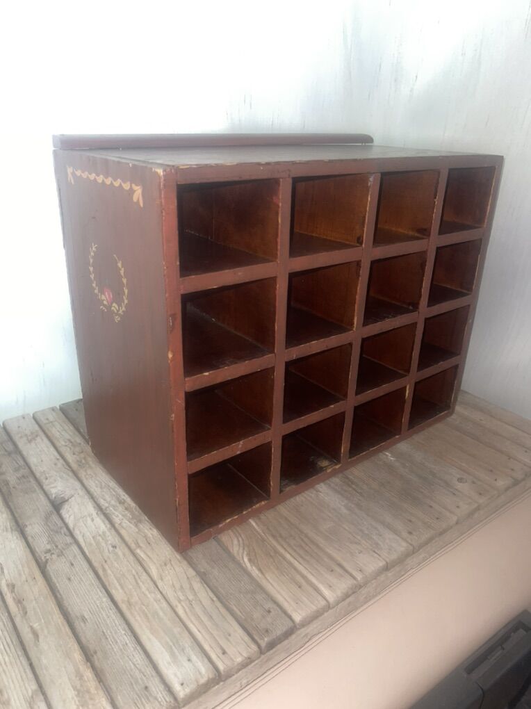 rustic Wooden Cubby Shelf Organizer
