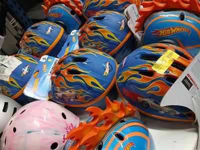 Hot Wheels Kids Bicycle Helmet - Blue/Orange Flames - Ages 5+ (Multiple Available)