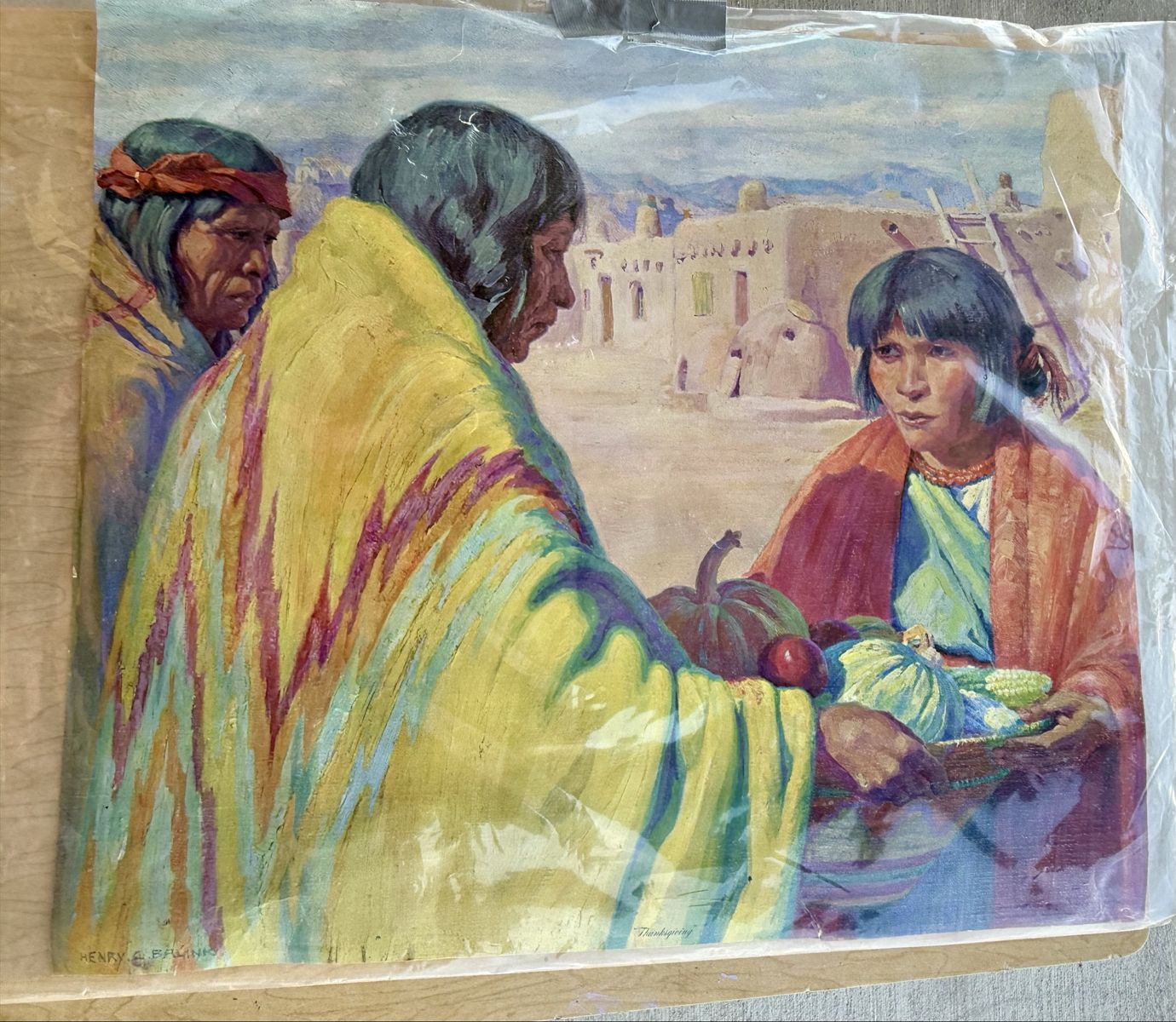 Henry A Balink Thanksgiving Print Native Americans