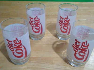 1980's diet coke glasses