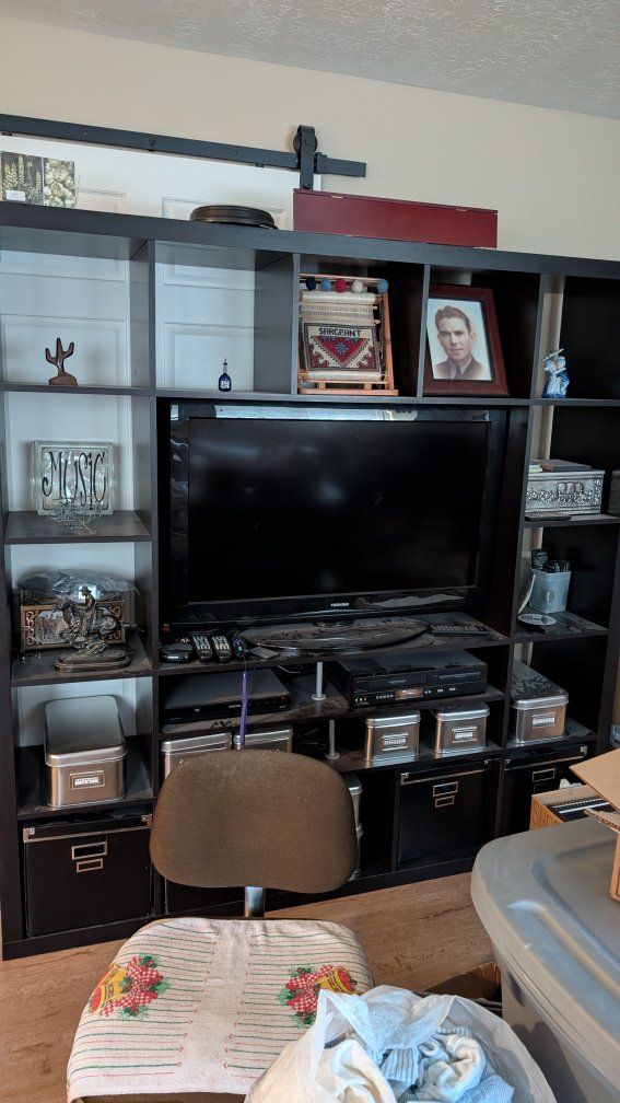 Black IKEA entertainment center
