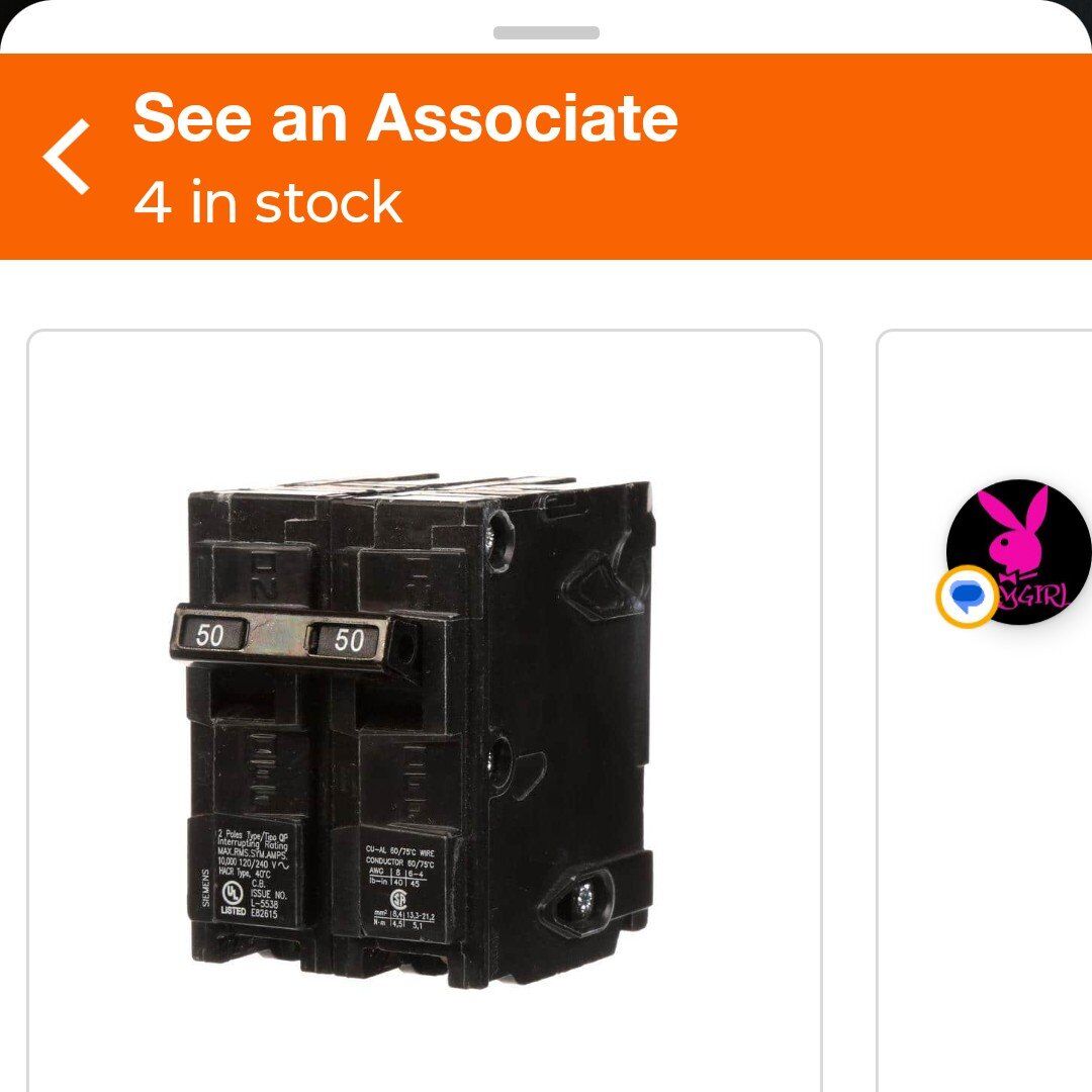 New Siemens 50 amp breaker