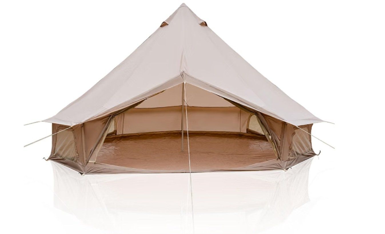 4 Season Canvas Bell Tent 9.8 FT-16.4 FT Waterproof All Weather Glamping Yurt Tent, Luxury Hot Tent Stove Jack, Breathable Spaci