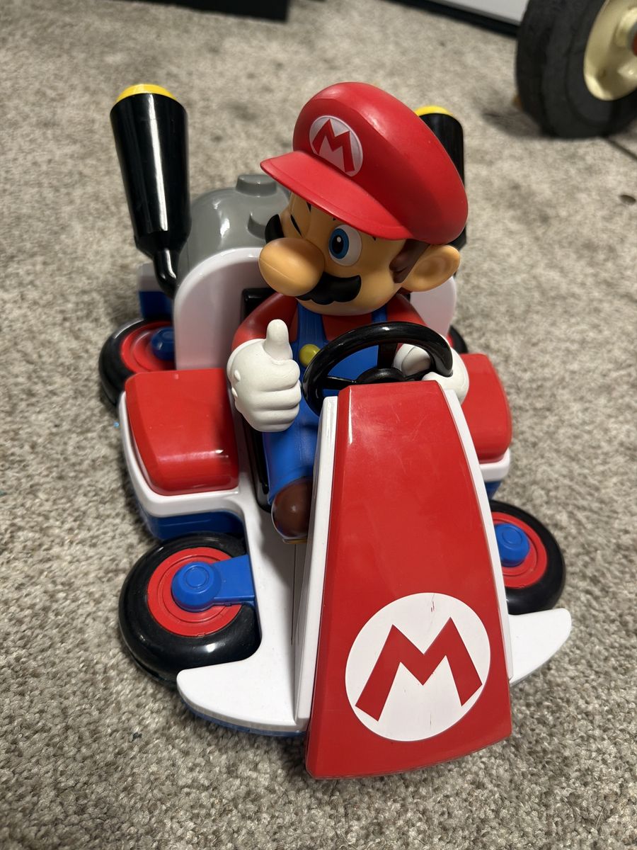 Nintendo Mario Kart Ride-On Racer with Mario Figure - Red, White, and Blue