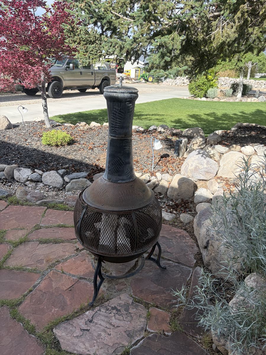 chiminea patio fireplace