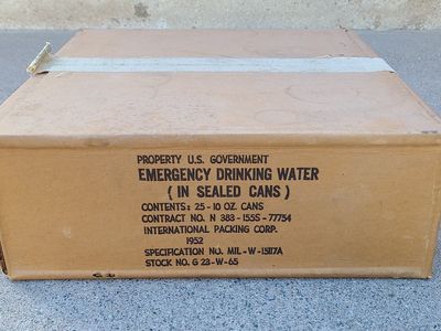 1952 Emergency Drinking Water Unopened Box