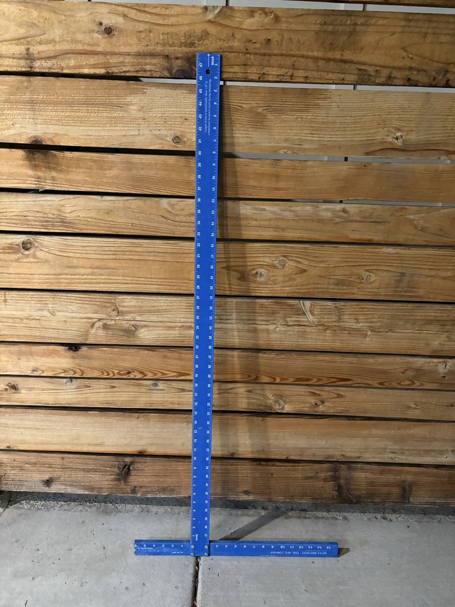 Mayes Brothers Tool Mfg Company Blue Drywall T-Square Ruler