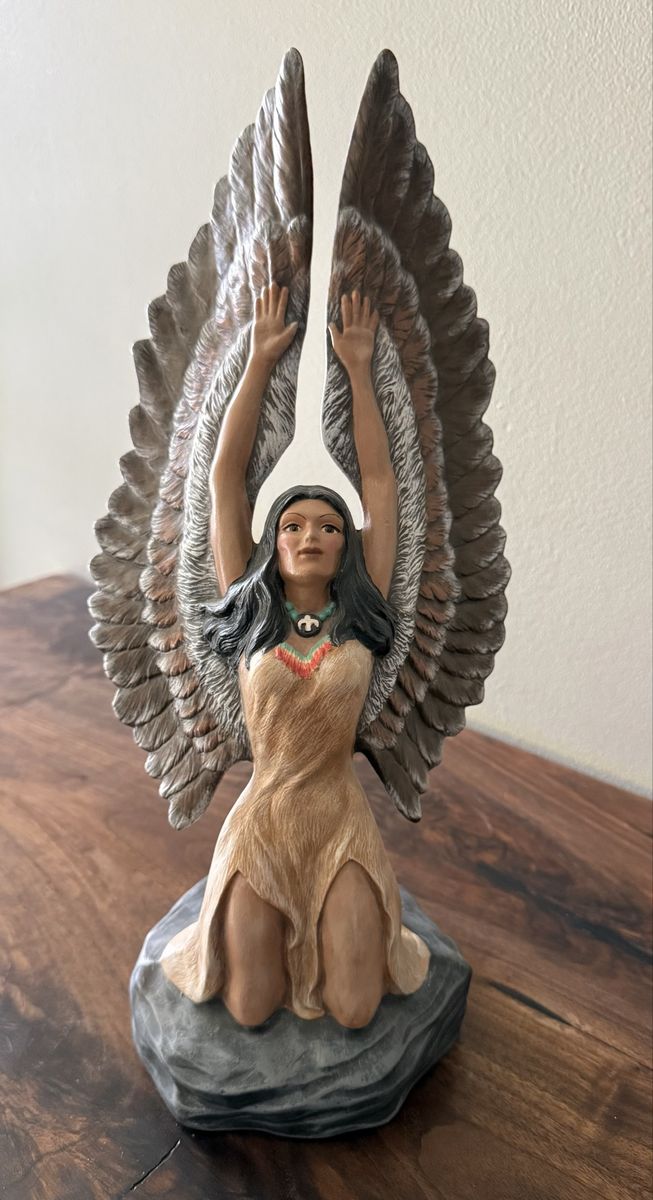 Ceramic American Indian woman decoration