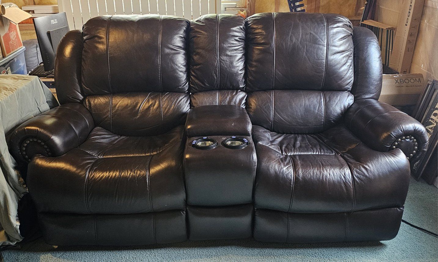 ️Flexsteel Leather Power Reclining Loveseat