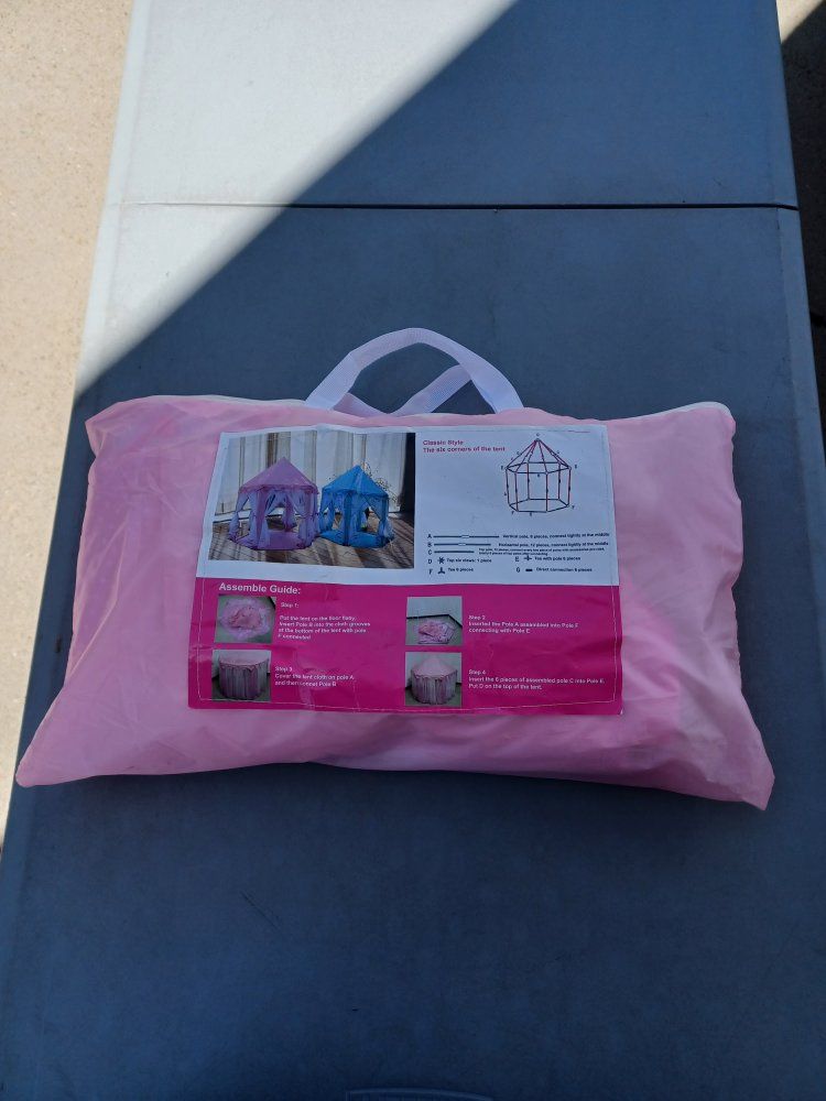 Kids Pink Play Tent/Castle - Easy Assemble, Portable for Indoor/Outdoor Fun