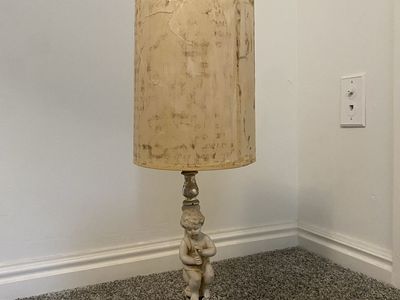 Vintage Cherub Lamp with Ornate Base - Needs New Shade