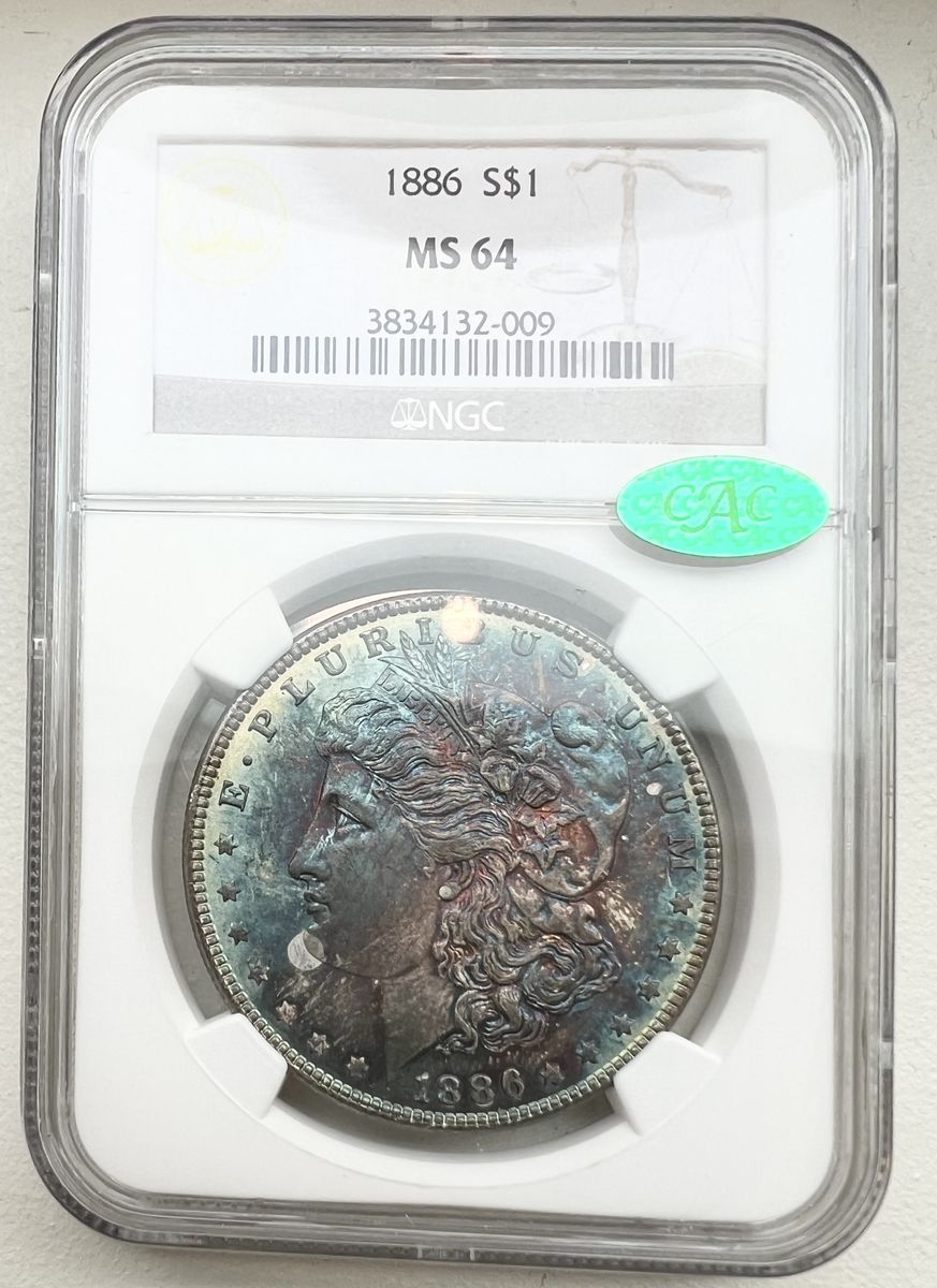 1886 P Morgan Dollar MS64 Toned NGC & CAC